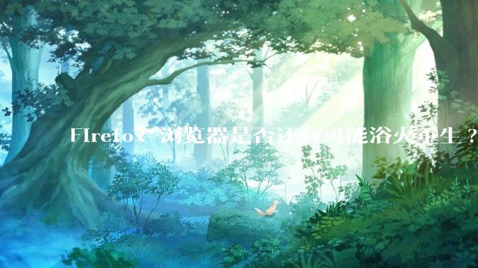 Firefox 浏览器是否还有可能浴火重生?